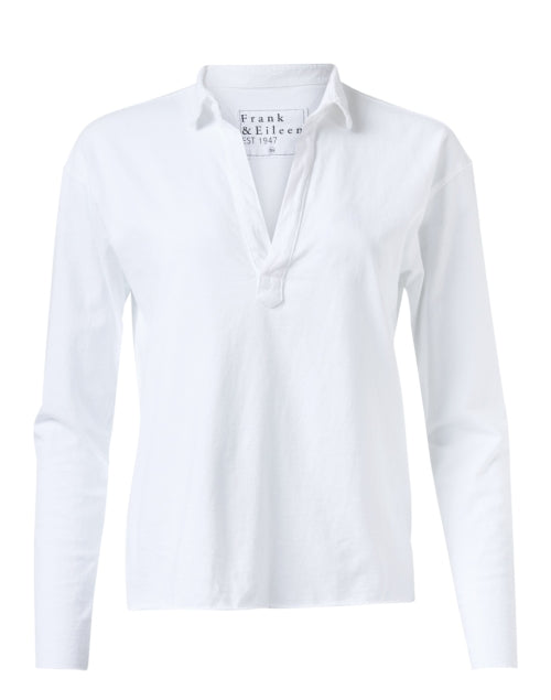 Soft White Popover Henley Top by Patrick - A Seasonless Wardrobe Staple