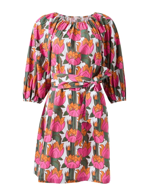 Stylish Multi Floral Printed 100% Cotton Comfort Dress
