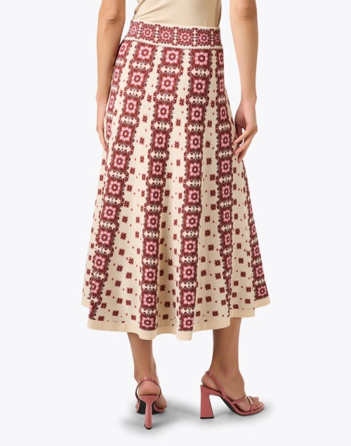 Stylish Maxine Mandala Patterned Mid-Length Knit Skirt for Women