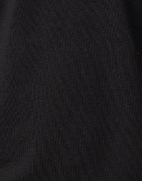 Stylish Black Long - Sleeve Pima Cotton Mock Neck Women's Top