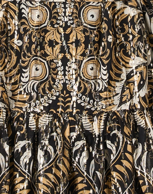 Stylish Kaye Black Dress with Multiple Prints and Feminine Details