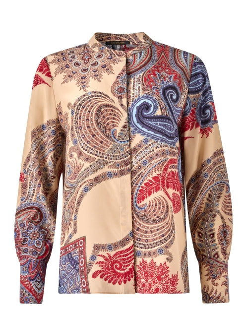 Kobi Halperin's Luxurious Bronson Silk Multi Paisley Print Women's Blouse