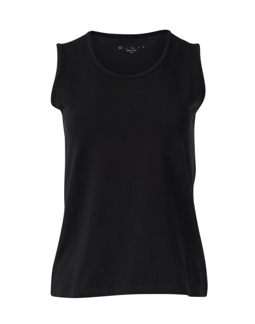 Soft Black Stretchable Cotton Tank Top for Layering