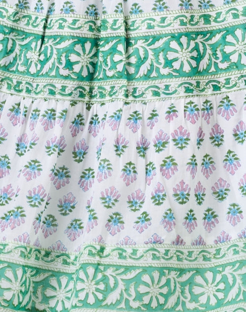 Oliphant Bloom Pink and Green Floral Printed Women's Dress for Various Occasions