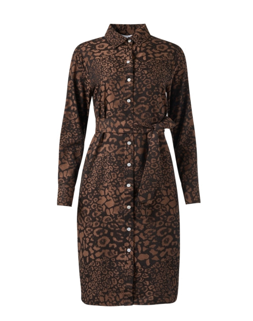 Kathleen Brown Leopard Print Cotton Dress for All - Day Wear
