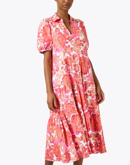 Jude Connally's Effortless Portia Vibrant Multi - Floral Print Midi Dress