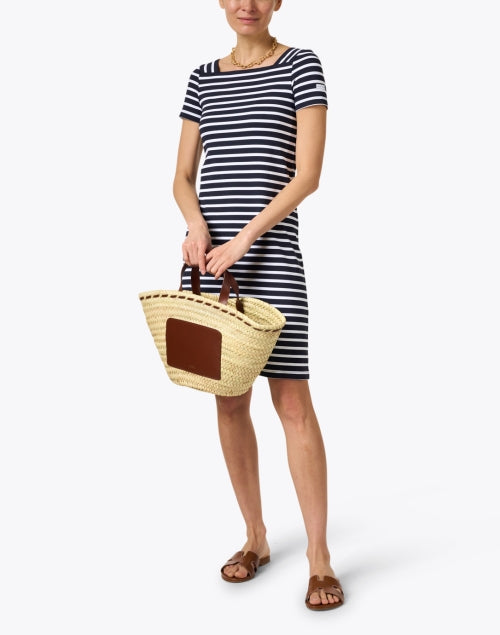 Fashionable Tolede Square Neck Women's Striped Dress for Spring