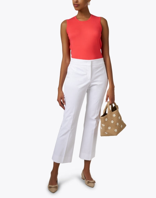 J'Envie Coral Semi - Relaxed Sleeveless Crew Neck Top