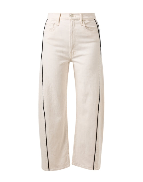 Ivory Half - Piped Barrel - Leg Ankle Jeans for a Fresh Denim Look