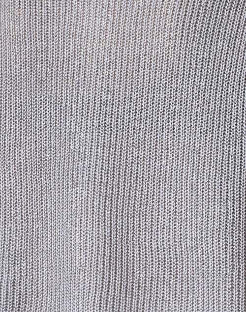 Eileen Fisher Women's Grey Ribbed Cotton-Linen Blend Sleeveless Cardigan for Transitional Seasons