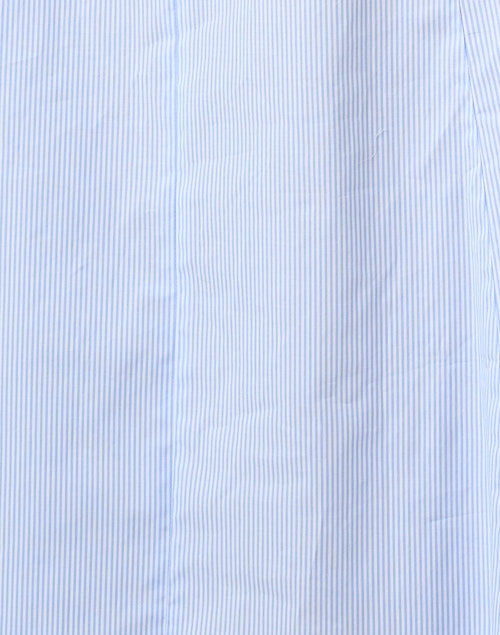 Elegant Blue and White Striped Women's Shirt Midi Dress