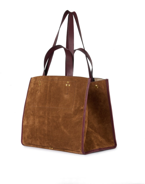 Jerome Dreyfuss Leon Luxury Brown Suede Everyday Carryall Bag