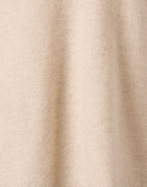 Calipso Beige Cashmere Top with Intricate White Embroidery