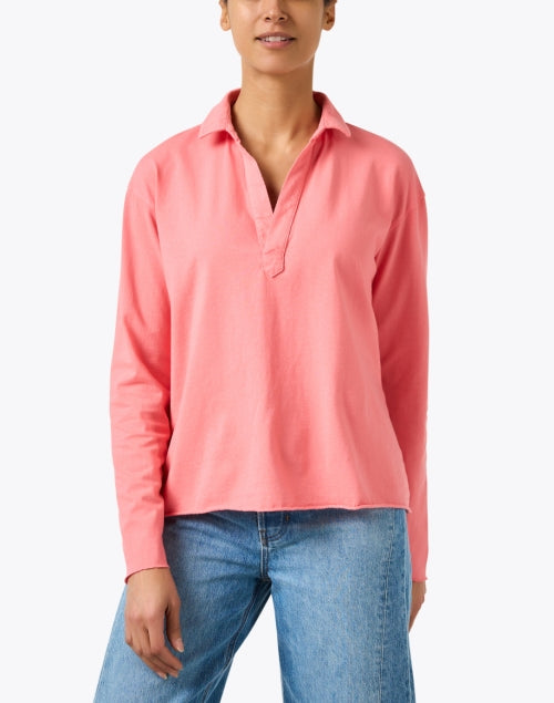 Patrick's Vivid Pink Passionfruit Popover Henley Top for Casual Style
