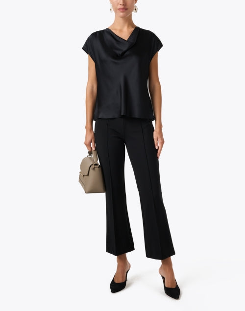 Stylish Vince Black Silk Cowl Neck Blouse for Work and Weekend