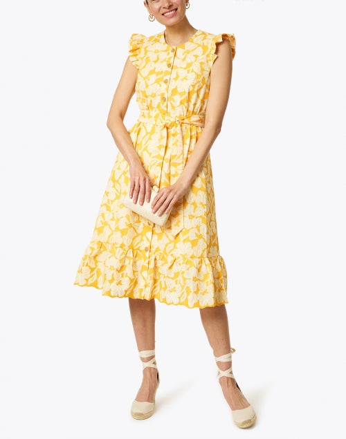 Della Lightweight Cotton Blend Floral Embroidered Women's Dress