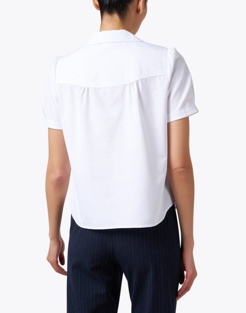 Elegant Constance Pure White Cotton Button - Front Shirt