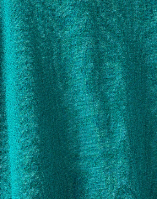Esmeralda Relaxed-Fit Teal Linen-Cotton Blend Women's Top