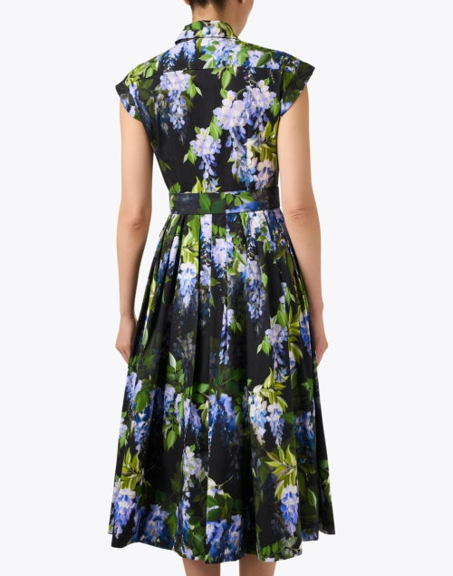 Stylish Octavia Women's Black Floral Patterned Cotton Shirt-style Dress