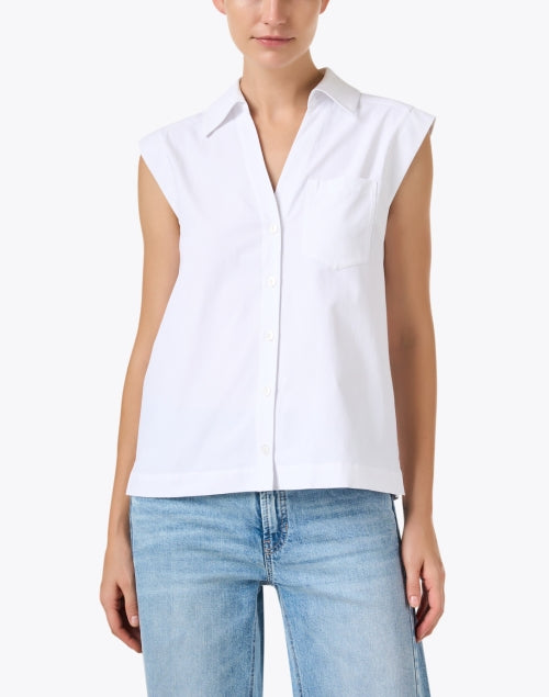 Elias Men's White Sleeveless Classic Dress Shirt