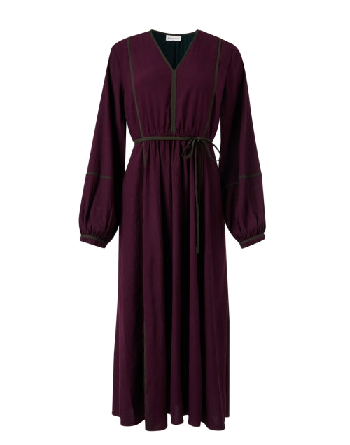 Stylish Burgundy Panel - Designed Women's Midi Dress