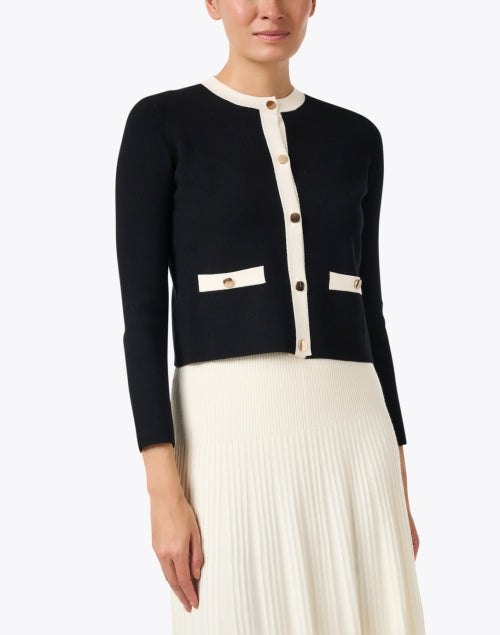 Stylish Max Mara Studio Agito Black and White Knit Cardigan for Fashionable Wear