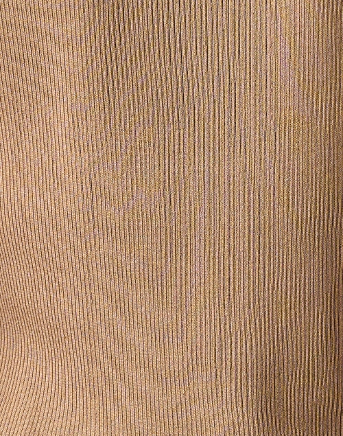 Stylish Tan Ribbed Knit Cap-Sleeve Top