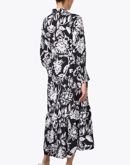 Stylish Indiana Black and White Floral Shirt-style Dress