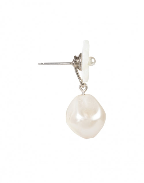 Elegant Mina Mother of Pearl Drop Flower Earrings for Spring and Summer