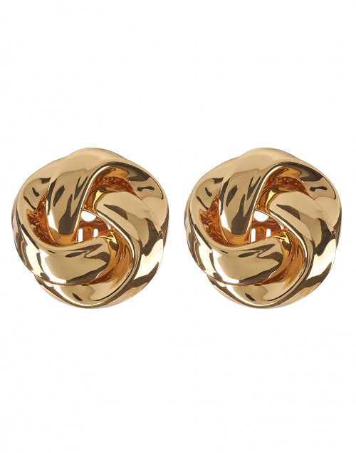 Stylish Gold-Plated Knot Stud Clip-On Earrings for Fashion Lovers