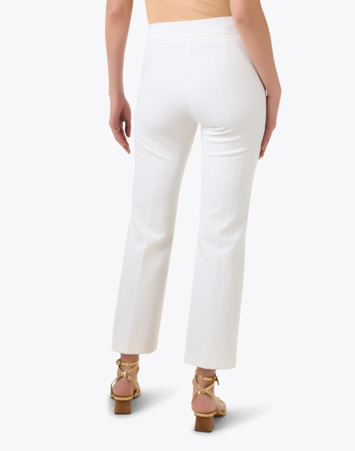 Stylish Faith White Textured Stretch Knit Straight Leg Pant