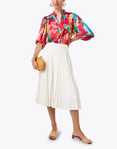 Dani Luxury Multi - Floral Silk Blouse for Versatile Style