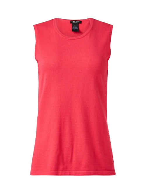 J'Envie Coral Semi - Relaxed Sleeveless Crew Neck Top