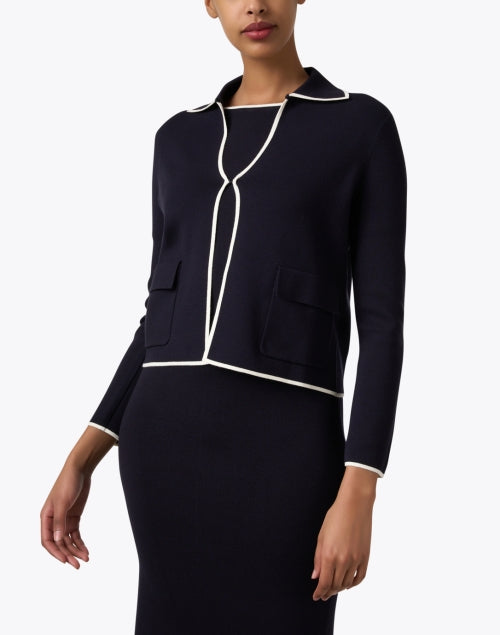 Stylish Navy Lightweight Legge Cardigan by Max Mara Studio