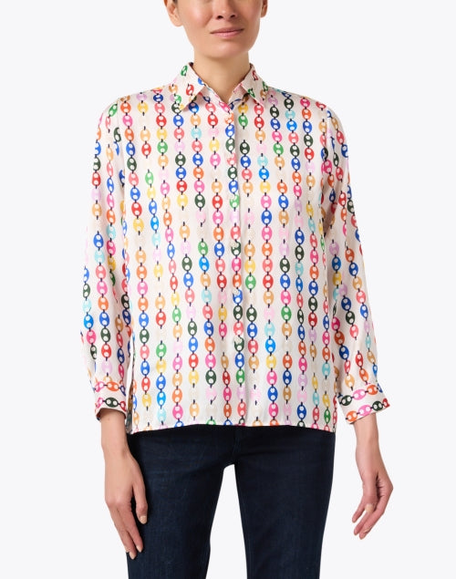 Vilagallo's Fashionable Irina Multi - Colored Printed Women's Blouse