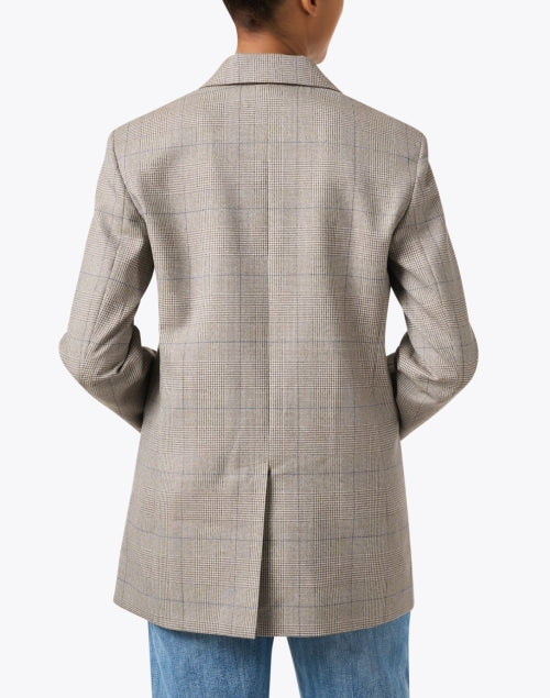 Weekend Max Mara Burgos Men's or Women's Grey Checked Wool Single - Breasted Blazer for Stylish Layering