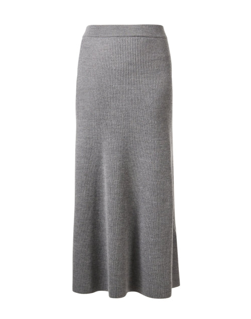 Stylish Agile Grey Wool Midi Skirt for Modern Women