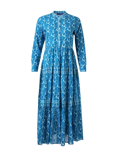 Diwali Festival Blue Multi-Patterned Printed Maxi Dress