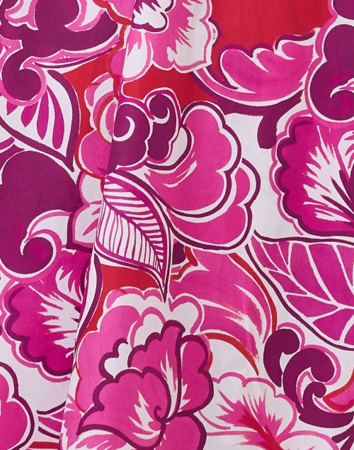 Caryl Women's Pink Floral Printed 100% Cotton A-Line Dress