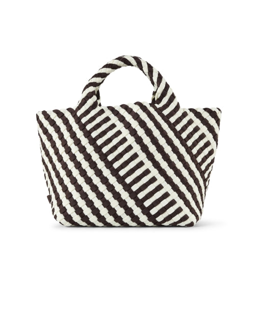 Stylish Small Brown and White Woven Handbag for City Girls - St. Barths Collection