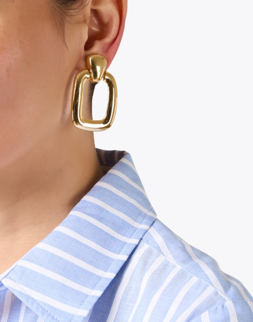 Luxurious 24-Karat Plated Brass Gold Square Clip-On Earrings for Daily Wear