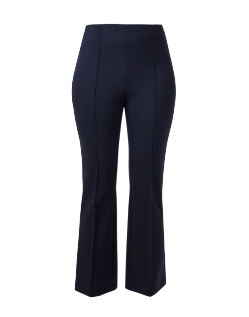 Seventy's Navy-Colored Stretchable Flare-Leg Trousers for Everyday Wear
