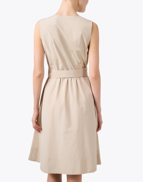 Stylish Beige Cotton A-Line Women's Dress