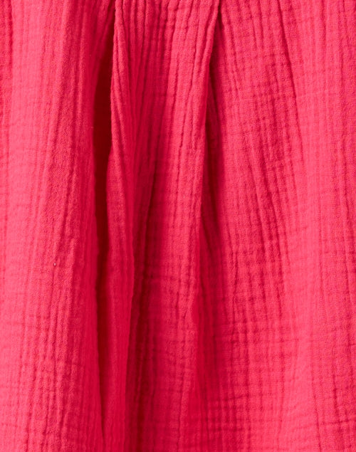 Ansel Red Cotton Collared Casual Shirt for Warm Weather
