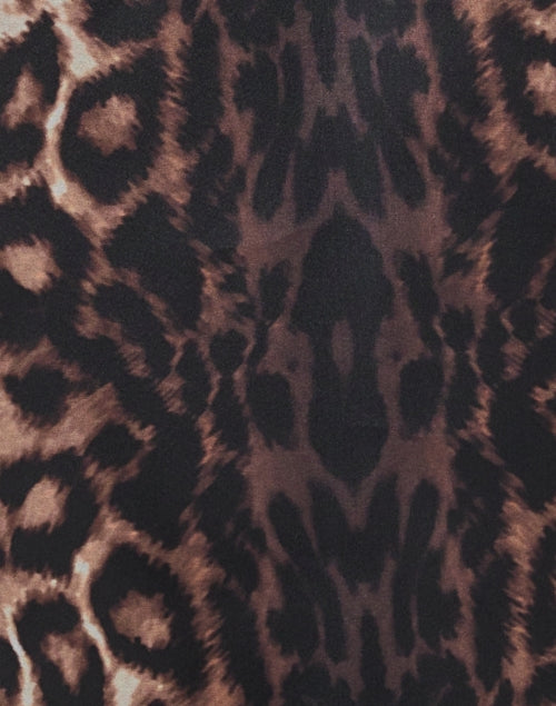 Marc Cain Lightweight Sheer Leopard Print Blouse with Neckline Button