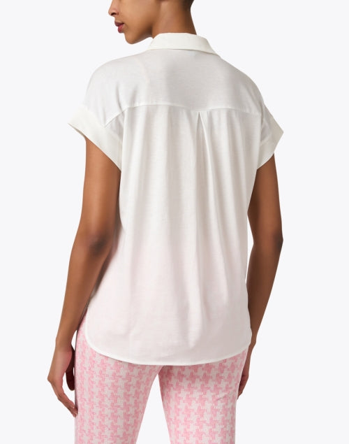 Luxurious Cream Collared Cap Sleeve Blouse for Everyday Styling