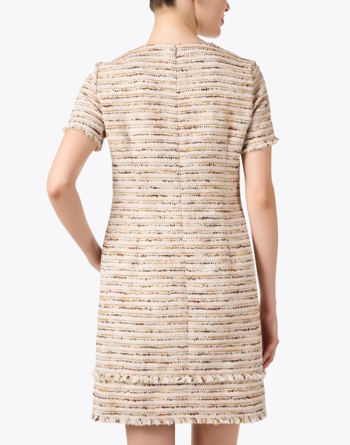 Melania Women's Beige Tweed Classic Shift Dress for Various Occasions