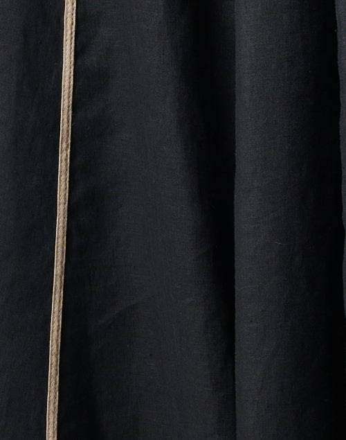 Stylish Black and Beige Linen A-Line Skirt for Various Occasions
