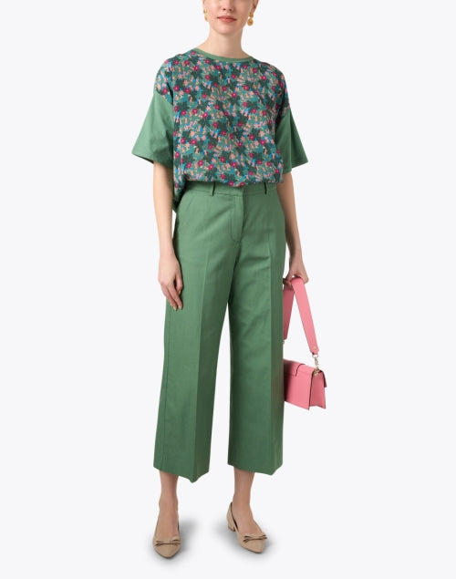 Weekend Max Mara's Luxurious Malaga Green Silk Printed Top