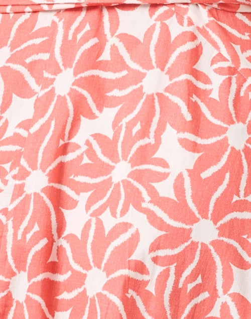 Stylish Coral Patterned Cotton Women's Dress